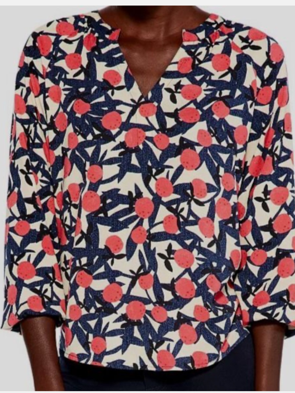 NIC+ZOE Fresh Squeeze Print 3/4 Length Sleeve Top